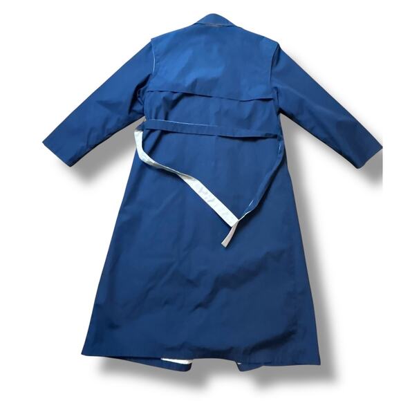 Whaling Mfg Co. Women's‎ M Navy Blue Trench Coat, Belted Vintage - Picture 2 of 14